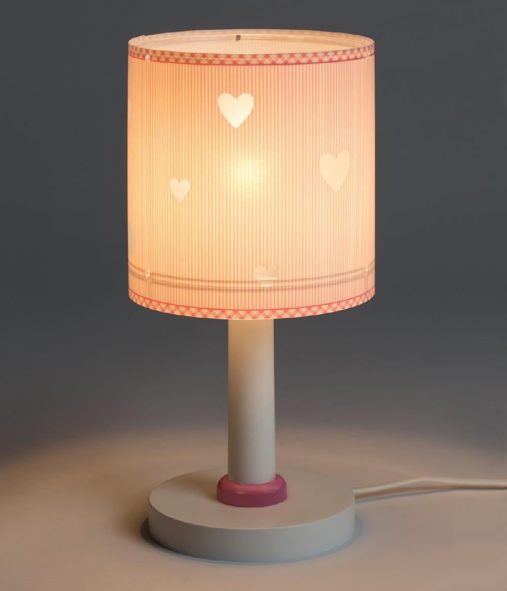 Dansi Lámpara de mesita infantil Sweet Dreams Corazones rosa Envío internacional gratuito