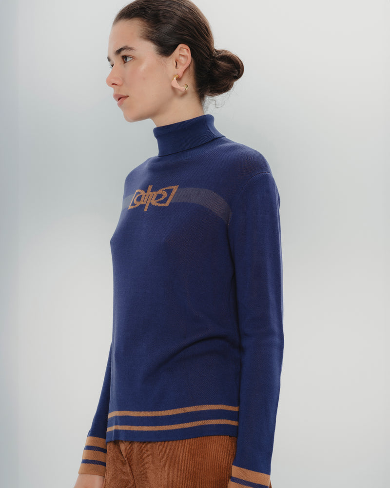 Dolores promesas Jersey Punto Azul Cuello Alto Carla Precio ultrabajo