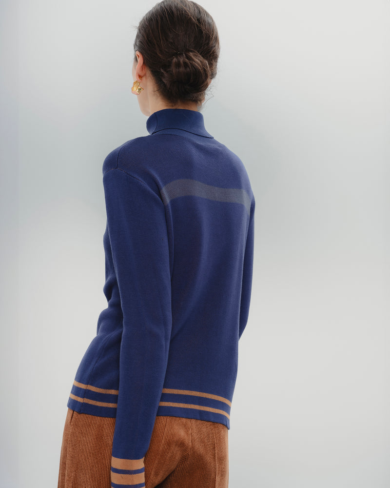Dolores promesas Jersey Punto Azul Cuello Alto Carla Precio ultrabajo