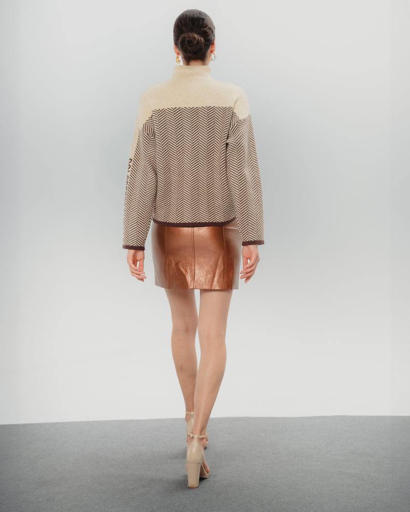 Dolores promesas Jersey Estampado Beige y Marrón Eva Devoluciones gratuitas