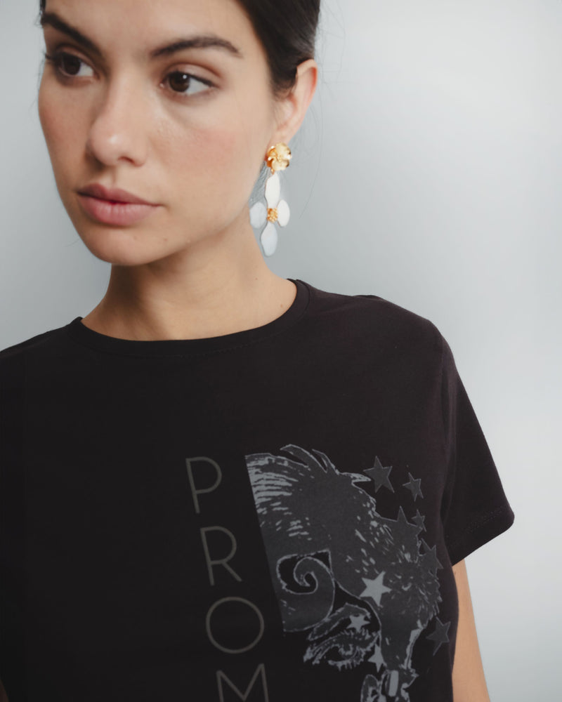 Dolores promesas Camiseta Negra Ilustrada Promesas Mejor oferta