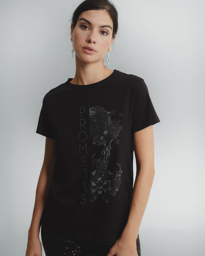 Dolores promesas Camiseta Negra Ilustrada Promesas Mejor oferta