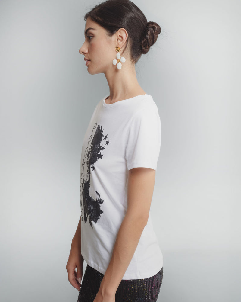 Dolores promesas Camiseta Blanca Ilustrada Promesas Envío gratis