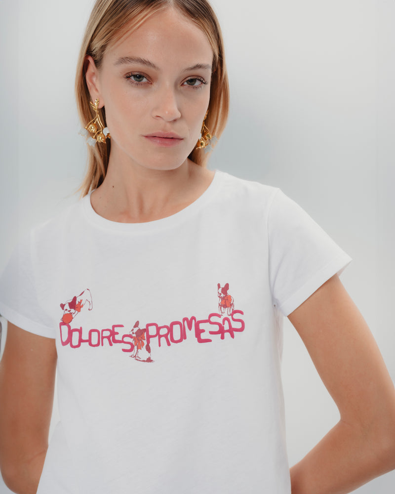 Dolores promesas Camiseta Blanca Dolores y Tula Oferta especial