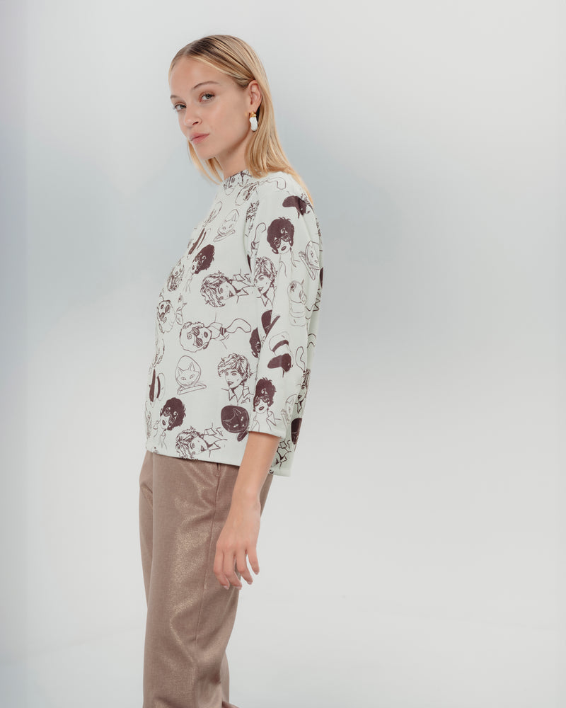 Dolores promesas Sudadera Marina Estampada Celeste Promoción trimestral
