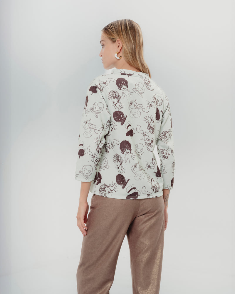 Dolores promesas Sudadera Marina Estampada Celeste Promoción trimestral