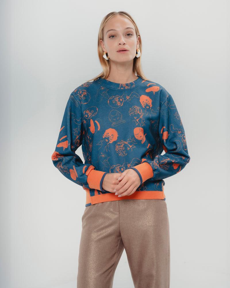 Dolores promesas Sudadera Marina Azul Naranja