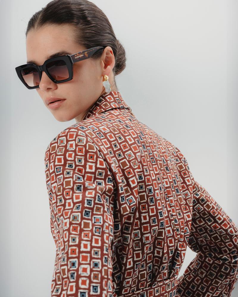 Dolores promesas Blazer estampado geométrico Manuela Mejor oferta
