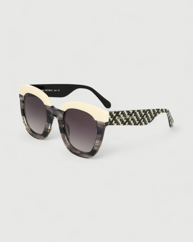 Dolores promesas Gafa oversize negro jaspeado beige y estampado Oferta exclusiva