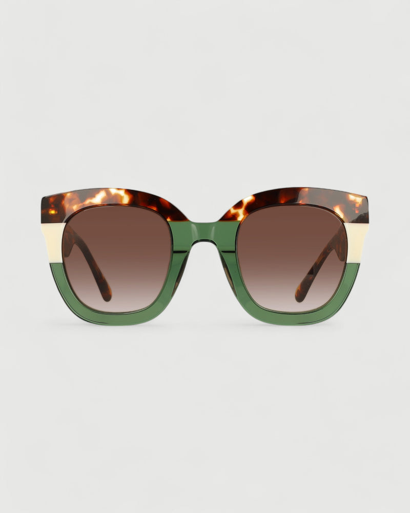 Dolores promesas Gafa oversize verde habana y beige Descuento por venta flash