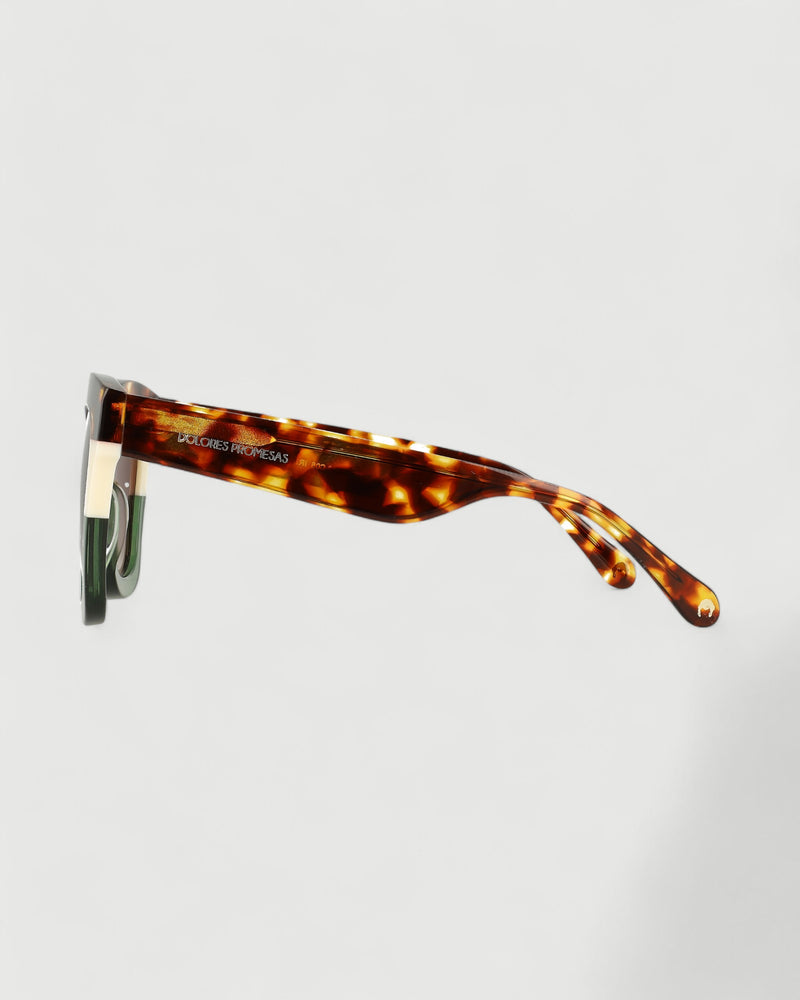 Dolores promesas Gafa oversize verde habana y beige Descuento por venta flash