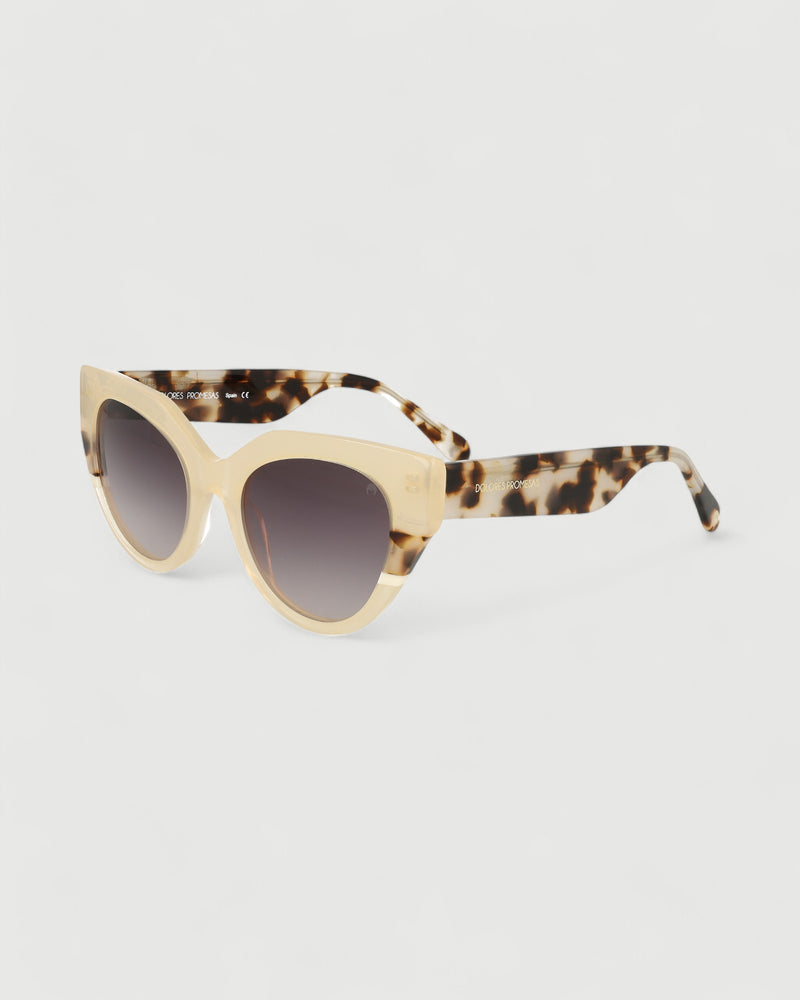 Dolores promesas Gafa con tendencia a cat eye marrón semitransparente habana y estampado