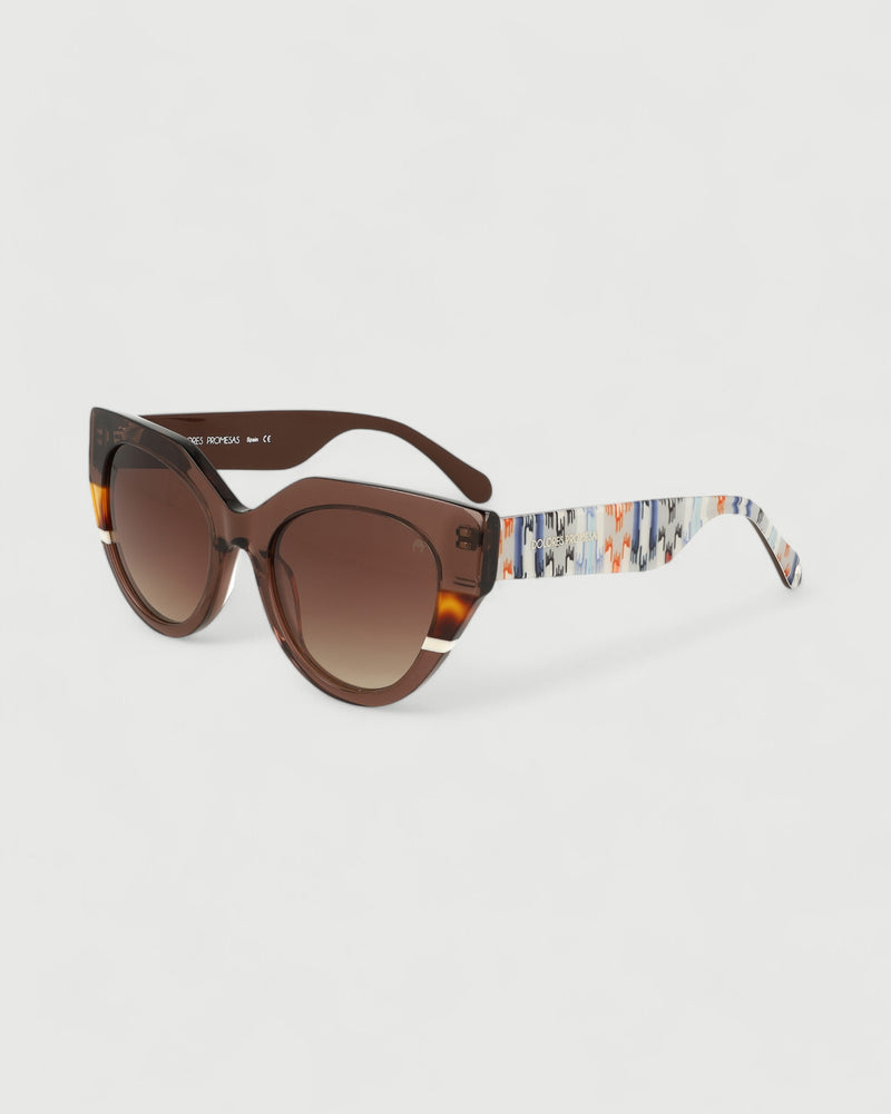 Dolores promesas Gafa con tendencia a cat eye negro burdeos y estampado