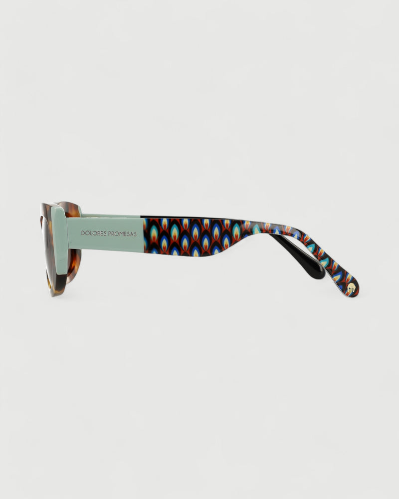Dolores promesas Gafa rectangular habana turquesa y estampado Precio ultrabajo