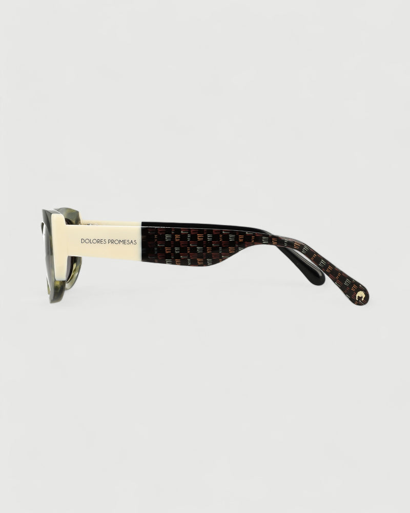 Dolores promesas Gafa rectangular verde jaspeado beige y estampado Devoluciones gratuitas