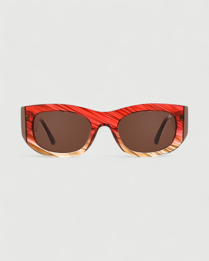 Dolores promesas Gafa rectangular rojo jaspeado beige y estampado 2025
