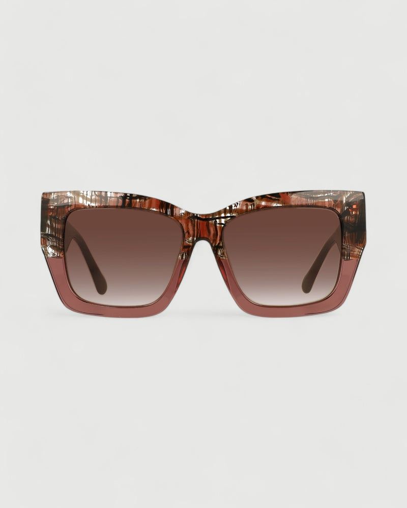 Dolores promesas Gafa con tendencia a cat eye marrón jaspeado marrón semitransparente y estampado Outlet online