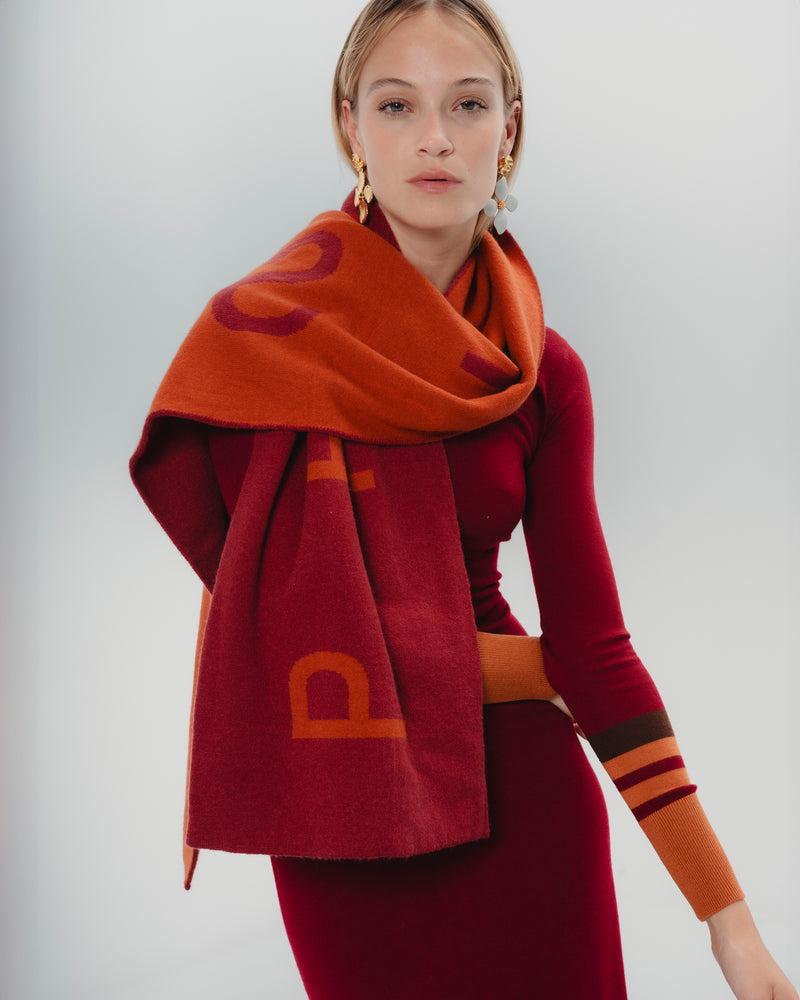 Dolores promesas Bufanda Maxi Estela Rojo y Naranja Ventas relámpago