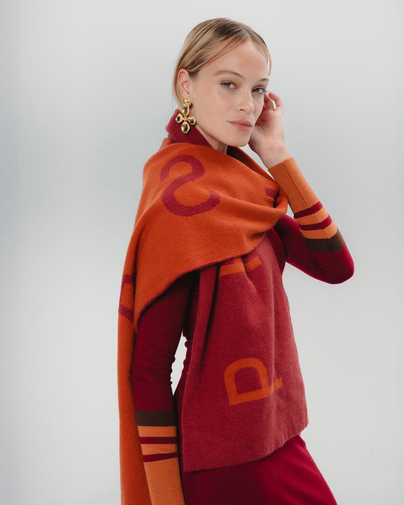 Dolores promesas Bufanda Maxi Estela Rojo y Naranja Ventas relámpago