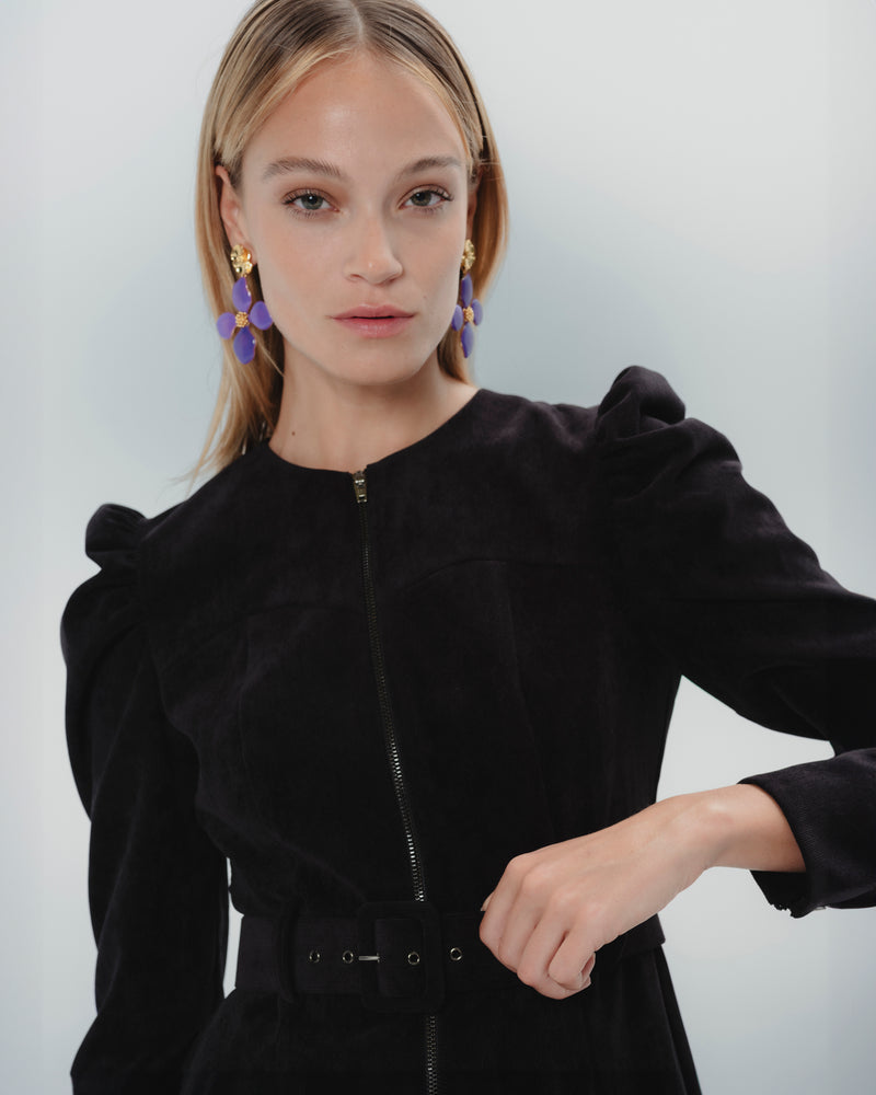 Dolores promesas Vestido negro Filipa manga abullonada Últimos 2 días