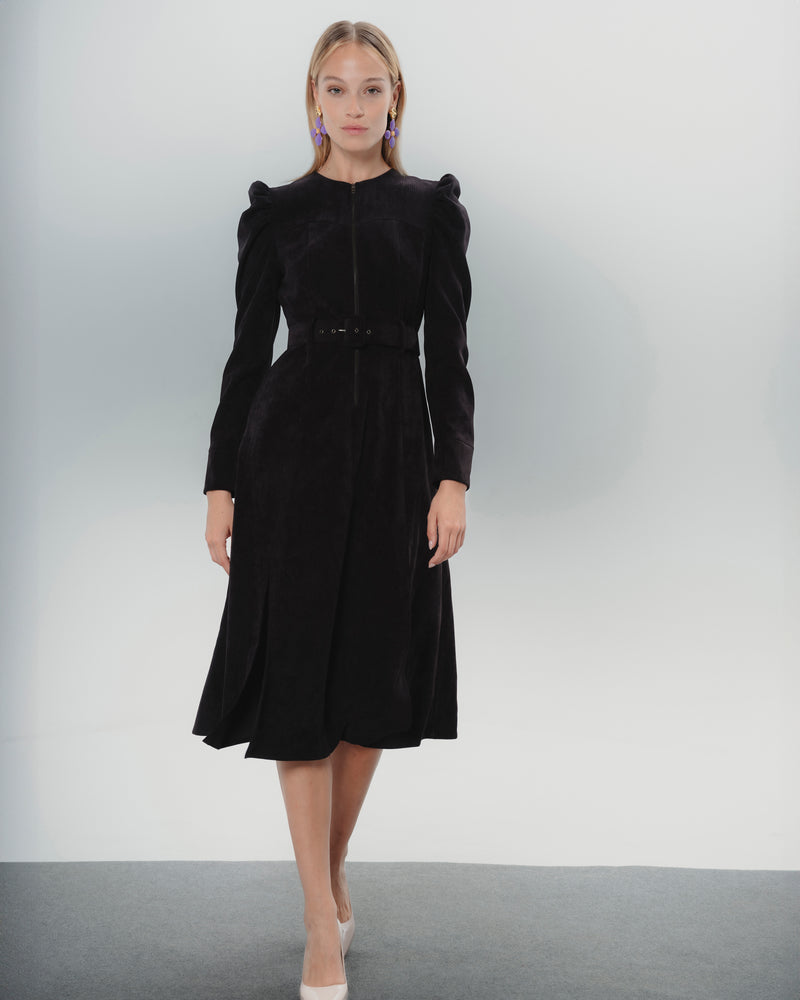 Dolores promesas Vestido negro Filipa manga abullonada Últimos 2 días