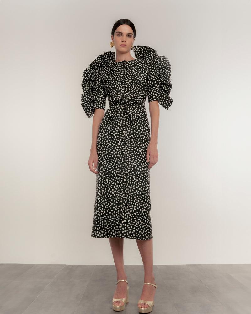 Dolores promesas Vestido Negro Lunares Retro Dot Promoción por tiempo limitado