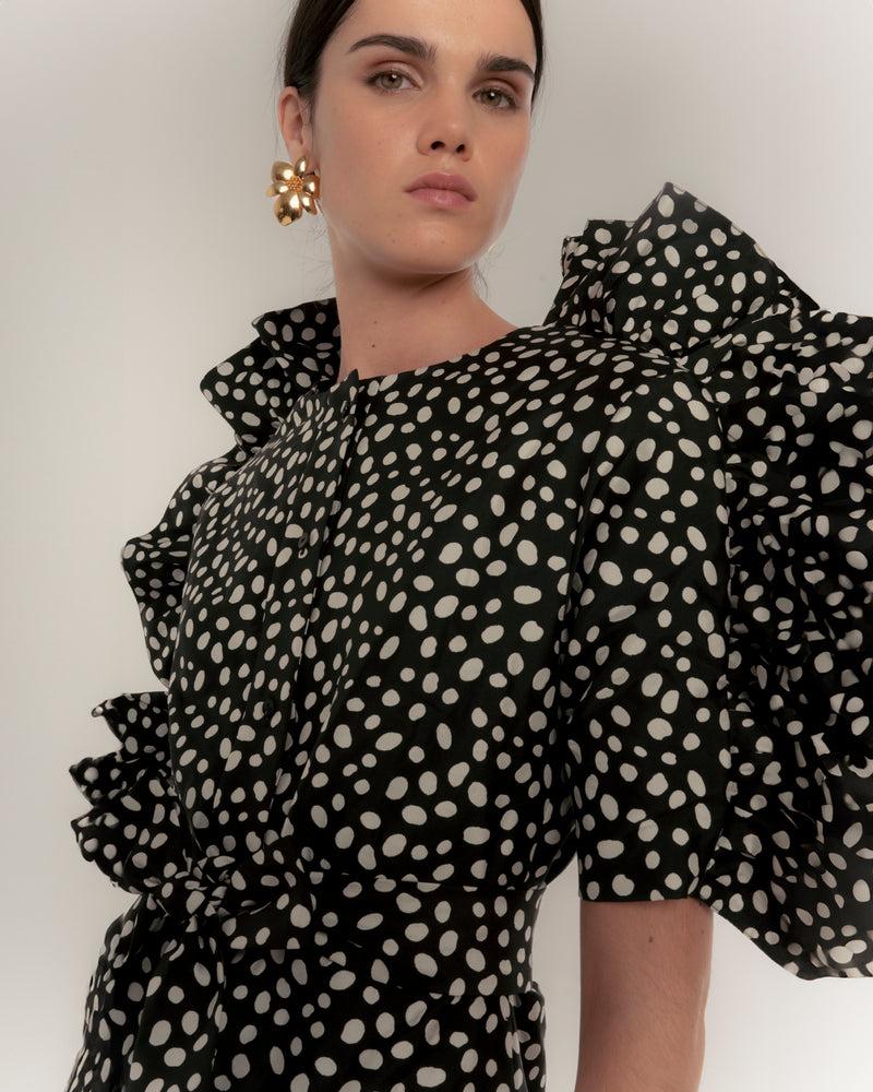 Dolores promesas Vestido Negro Lunares Retro Dot Promoción por tiempo limitado