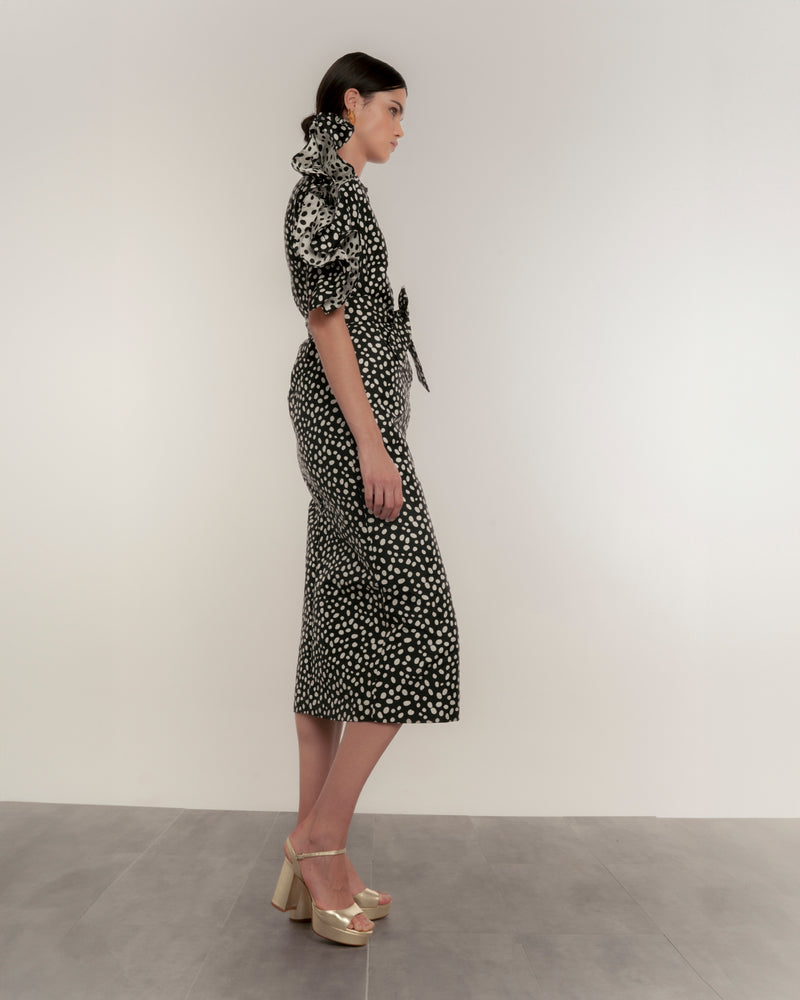 Dolores promesas Vestido Negro Lunares Retro Dot Promoción por tiempo limitado