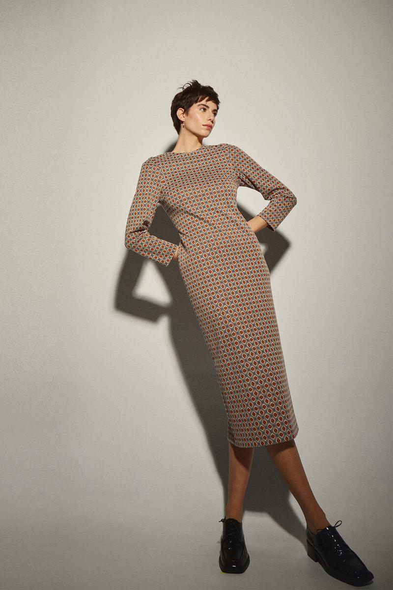 Dolores promesas Vestido Midi Punto Retro Tierra Ahorra y exporta