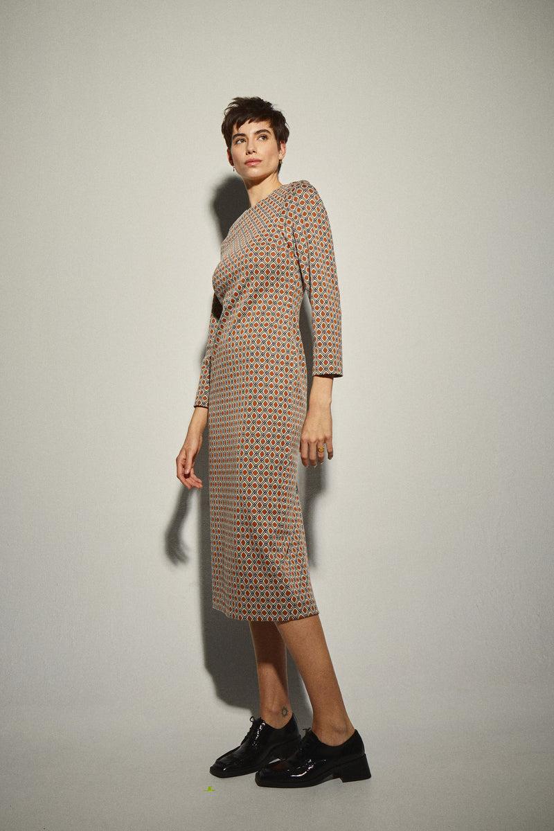 Dolores promesas Vestido Midi Punto Retro Tierra Ahorra y exporta