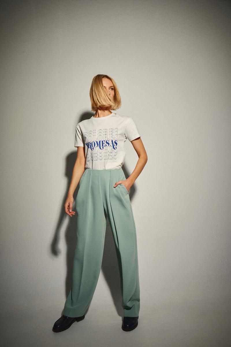 Dolores promesas Camiseta Blanca Básica lettering Promesas Outlet online