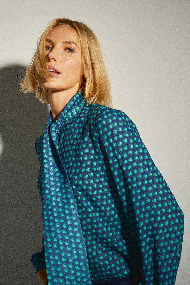 Dolores promesas Blusa Lazada Cuello Estampado Geométrico Envío gratis