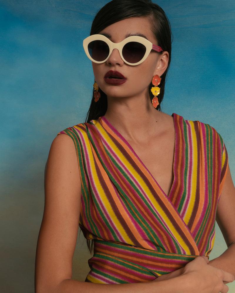 Dolores promesas Gafa con tendencia a cat eye burdeos semitransparente Ofertas