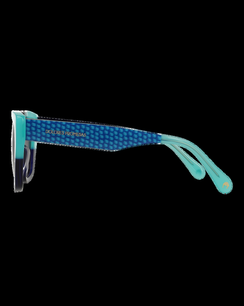 Dolores promesas Gafa con tendencia a pico azul marino y turquesa con estampado geométrico COMPRAR AHORA