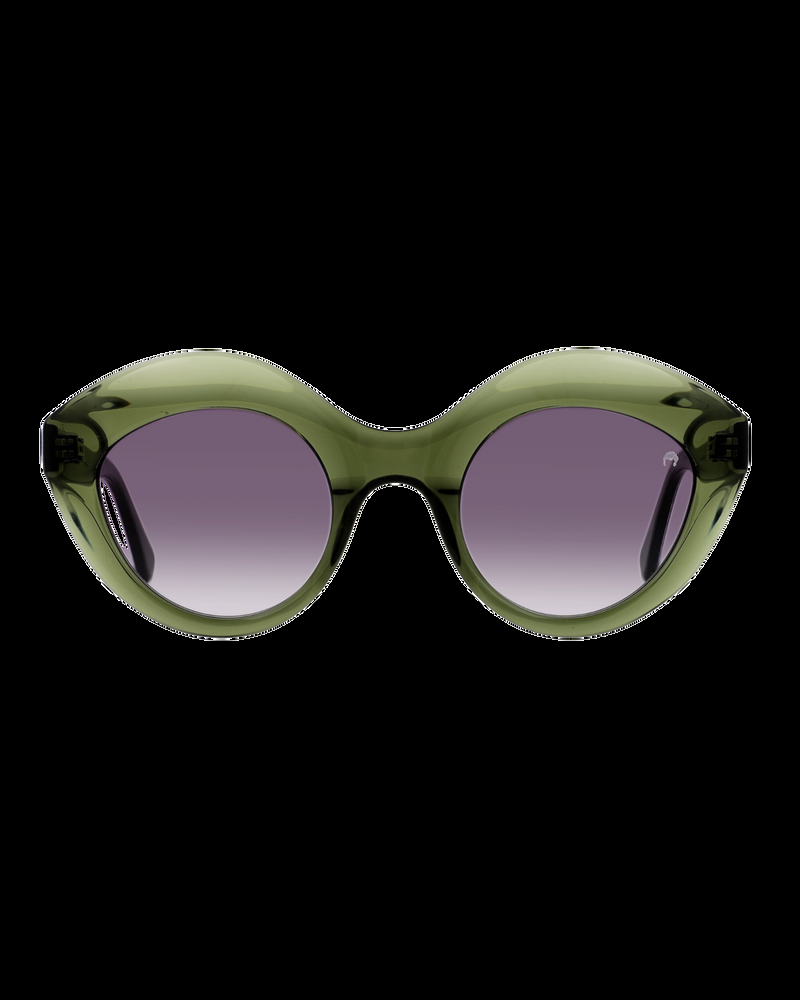 Dolores promesas Gafa con tendencia a cat eye verde con estampado de hojas Venta caliente