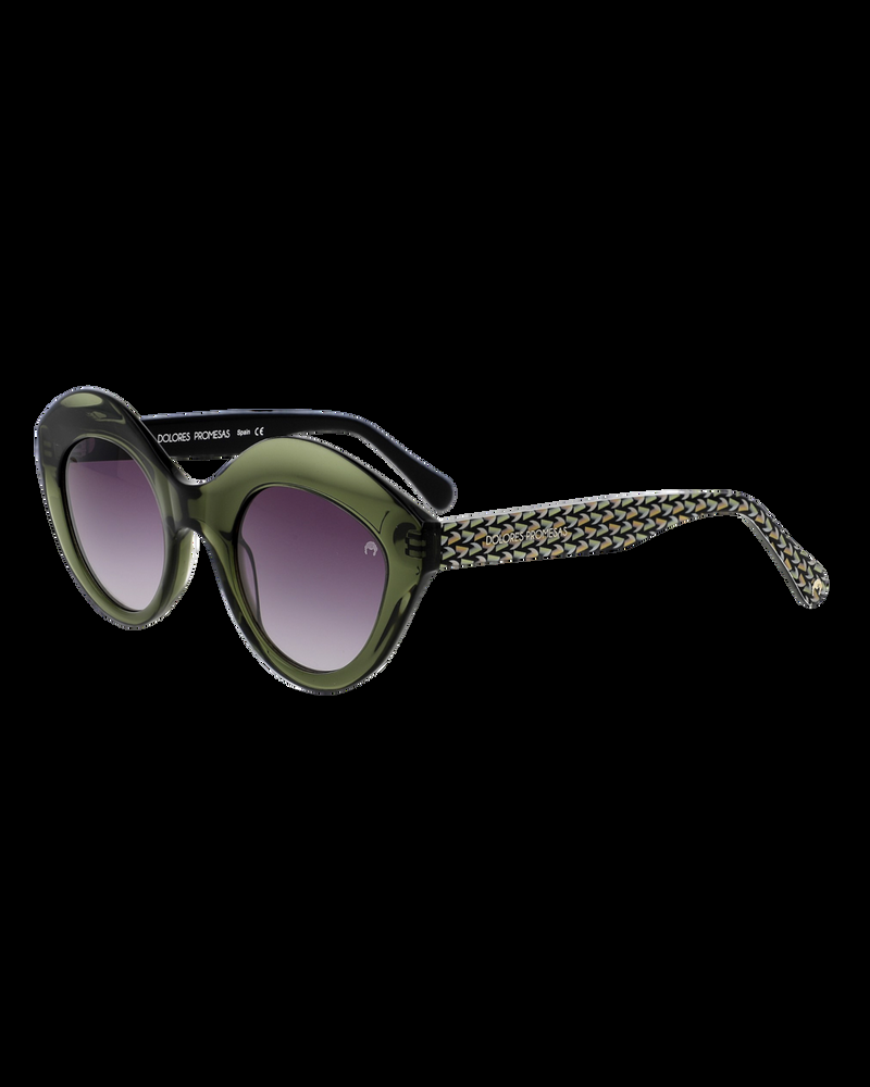Dolores promesas Gafa con tendencia a cat eye verde con estampado de hojas Venta caliente