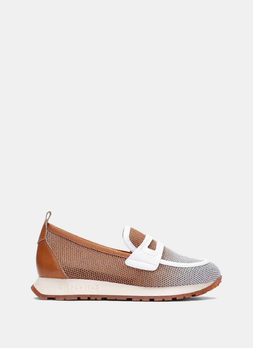 Hispanitas Mocasin Sport kansas cuero-blanco