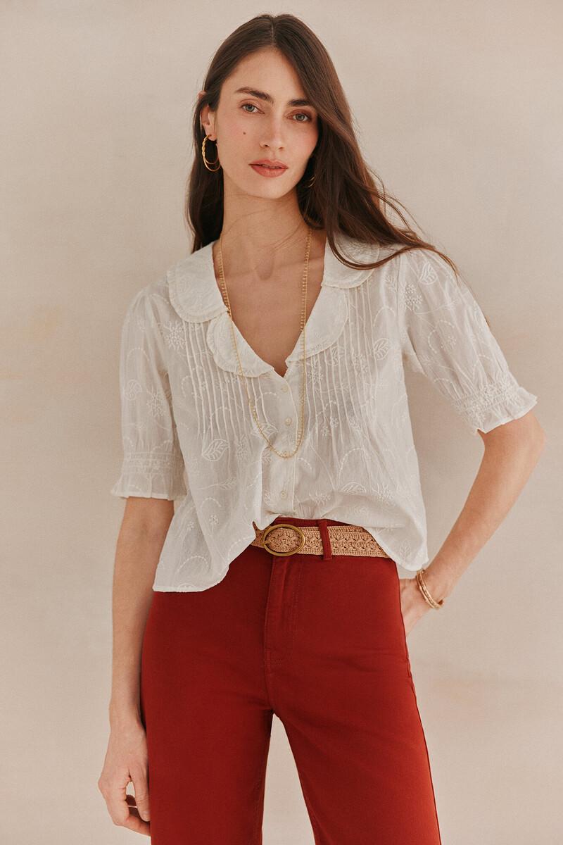 Hoss intropia Carmela. Camisa bordada solapas | Blusas y camisas de mujer | Hoss Intropia Tienda