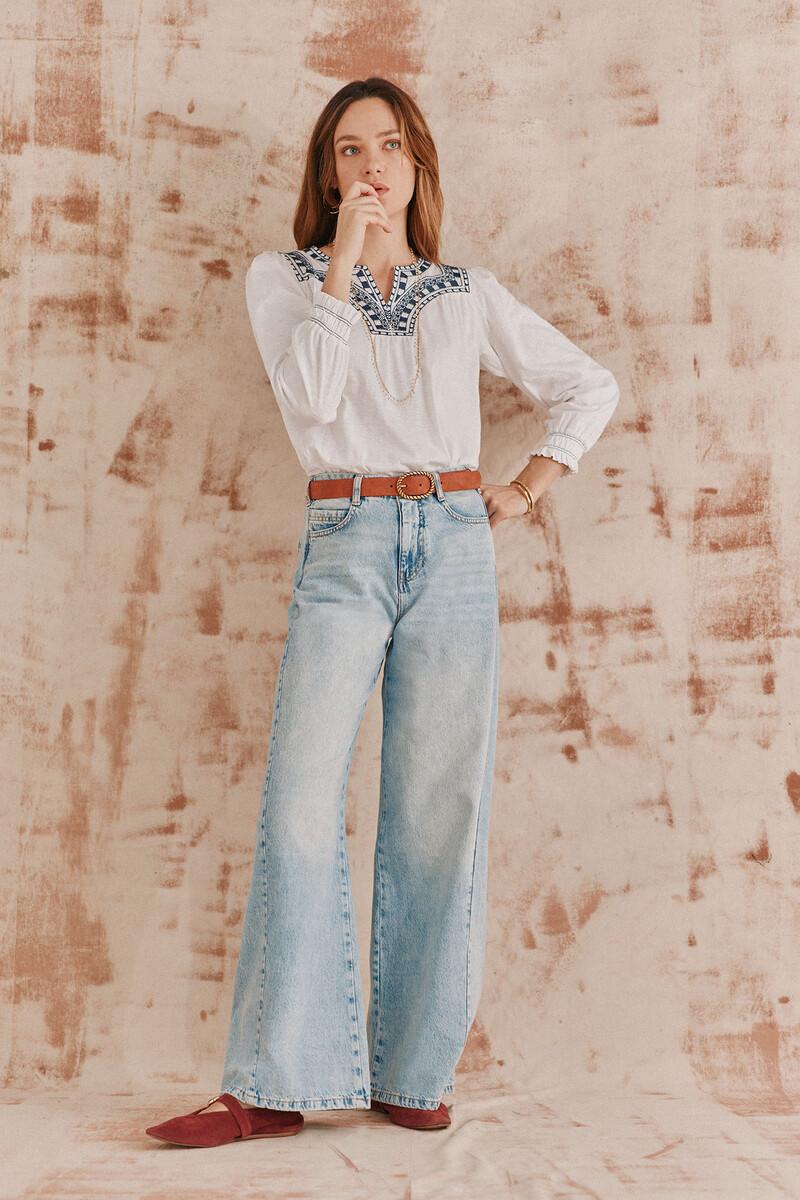 Hoss intropia Fabiana. Camiseta bordado a contraste. | Camisetas y tops de mujer | Hoss Intropia Rebajas online
