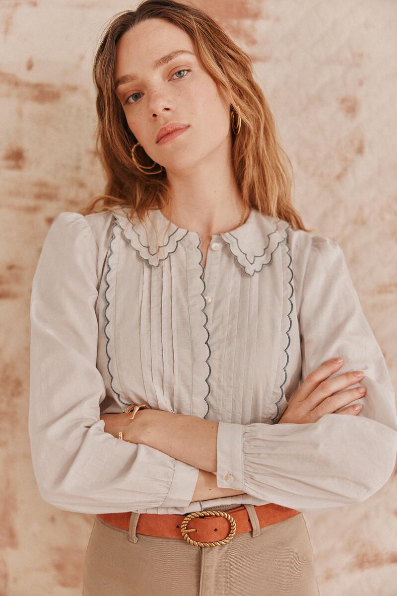 Hoss intropia Cora. Camisa cuello festoneado. | Blusas y camisas de mujer | Hoss Intropia ÚLTIMAS EDICIONES