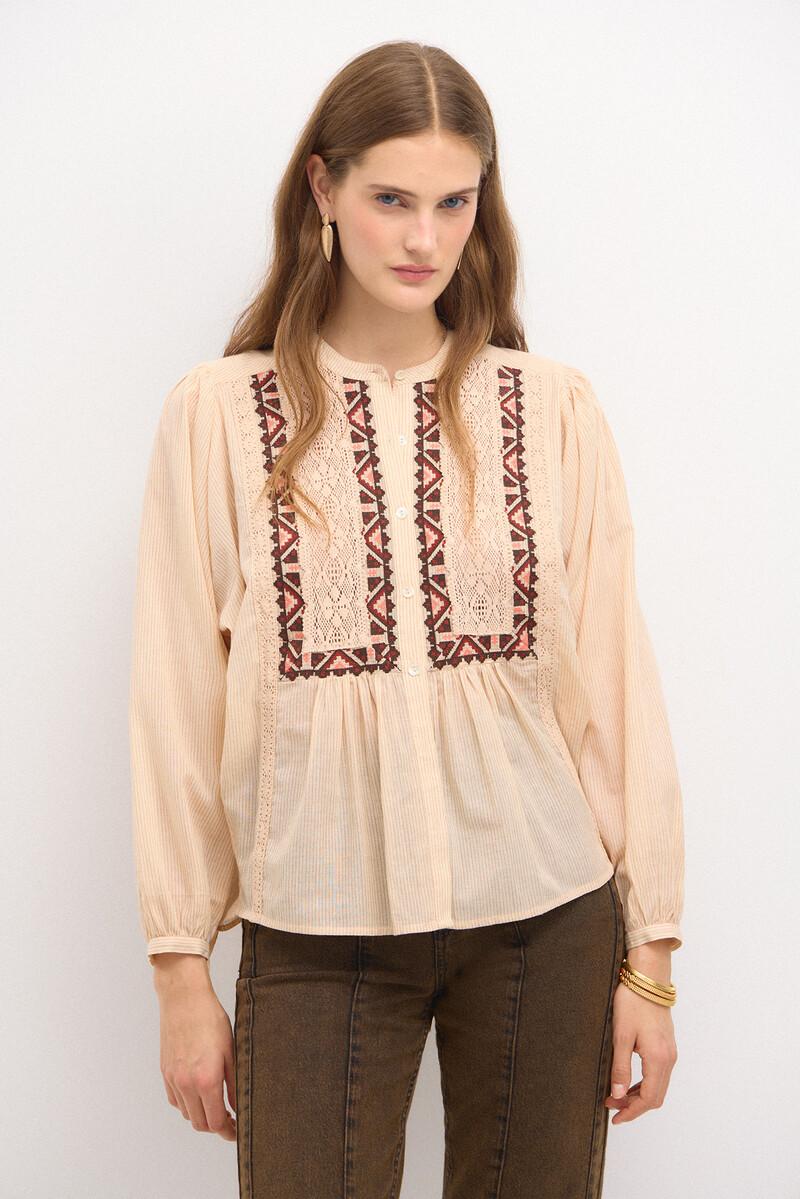 Hoss intropia Clementina. Blusa rayas bordada. | Blusas y camisas de mujer | Hoss Intropia
