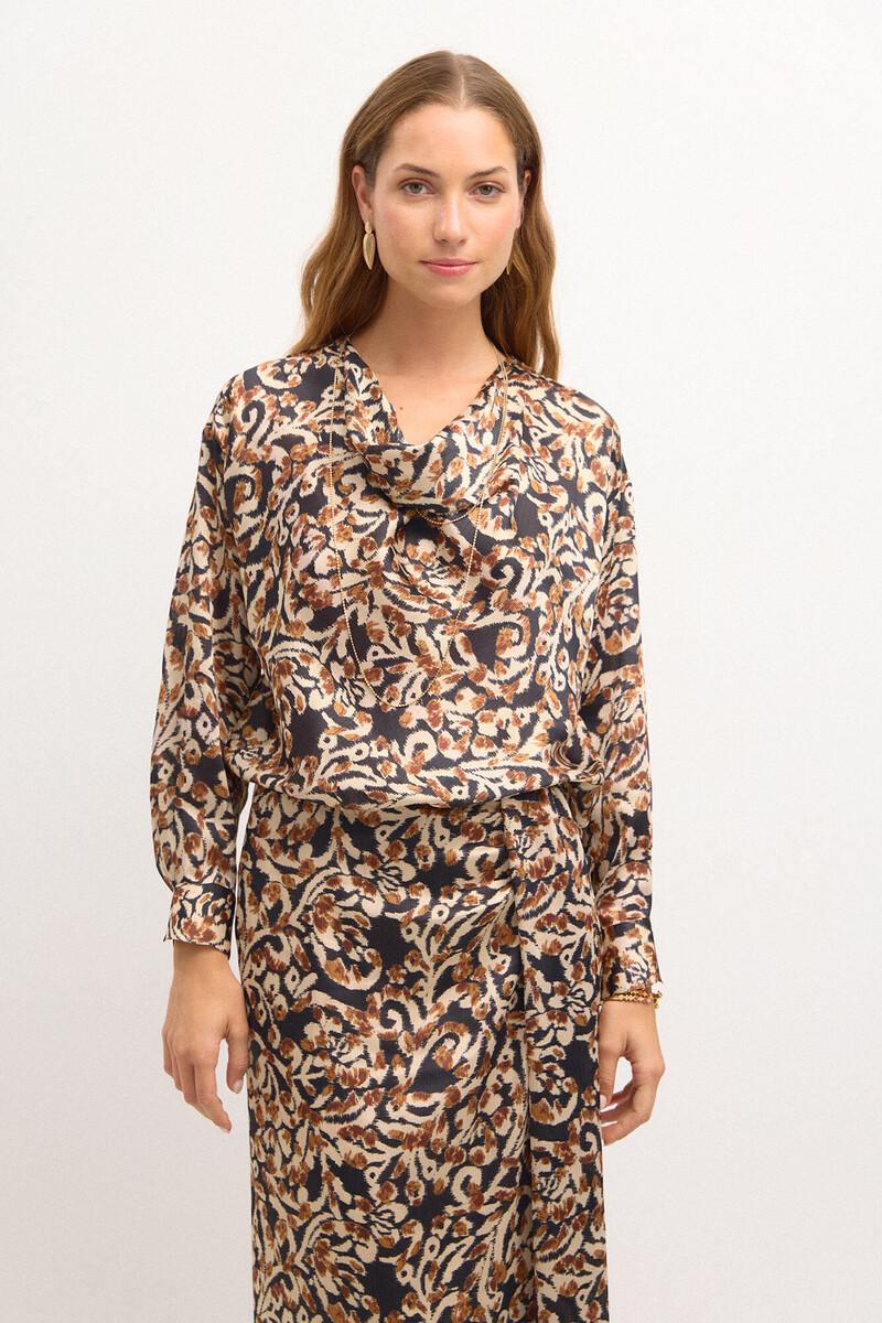 Hoss intropia Ciara. Blusa estampada drapeado. | Blusas y camisas de mujer | Hoss Intropia Tienda