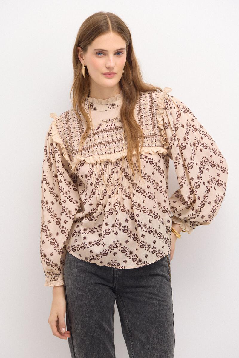 Hoss intropia Carmela. Blusa pechera bordadaestampada. | Blusas y camisas de mujer | Hoss Intropia