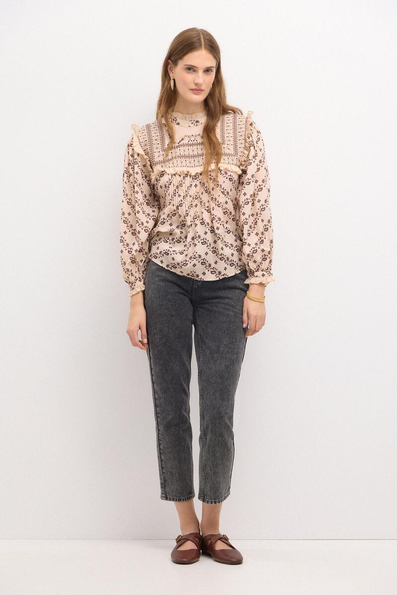 Hoss intropia Carmela. Blusa pechera bordadaestampada. | Blusas y camisas de mujer | Hoss Intropia Tienda
