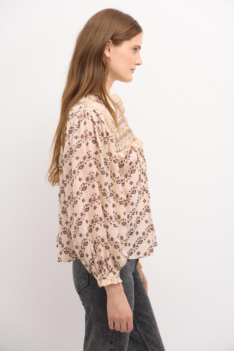 Hoss intropia Carmela. Blusa pechera bordadaestampada. | Blusas y camisas de mujer | Hoss Intropia Tienda