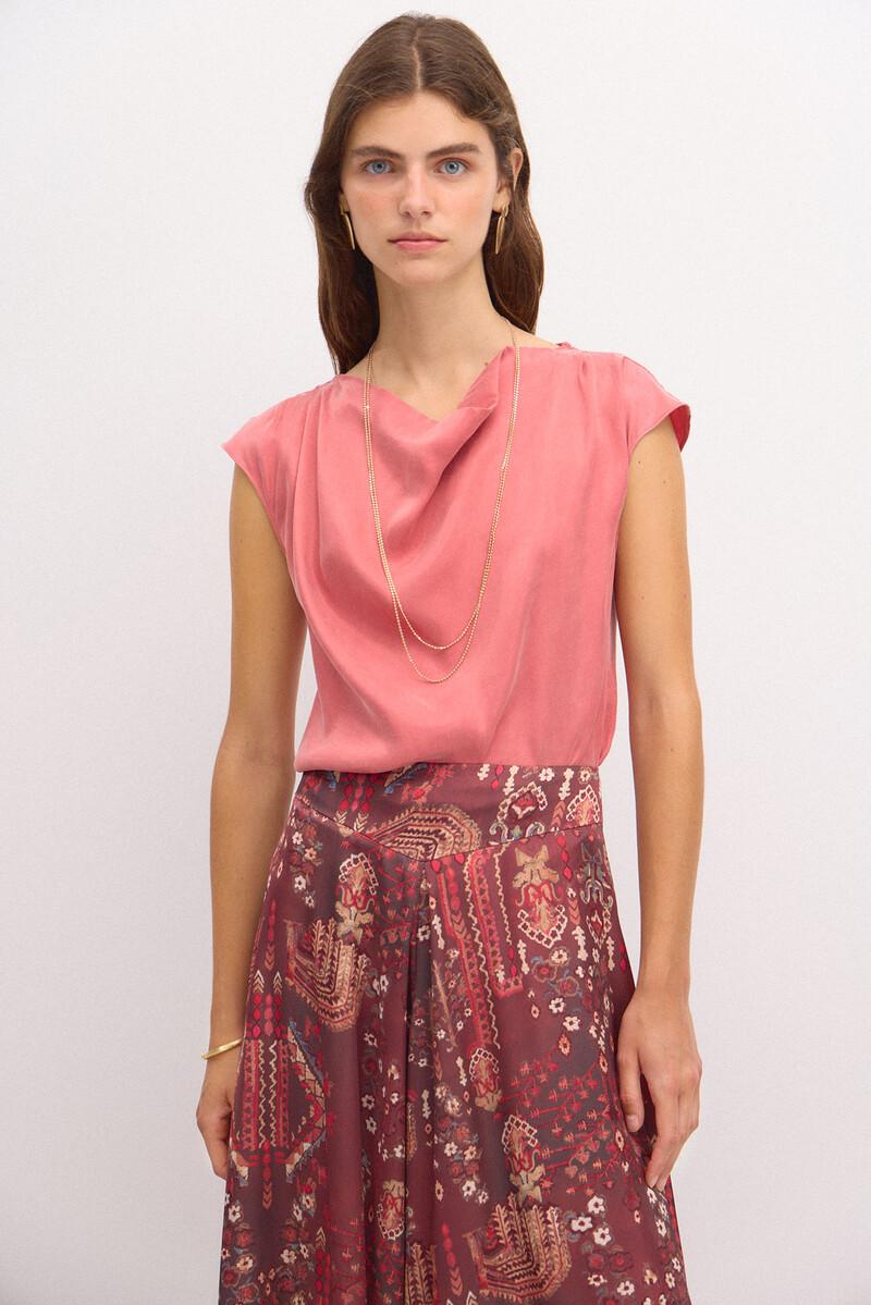 Hoss intropia Carmen. Top tencel drapeado | Blusas y camisas de mujer | Hoss Intropia Outlet