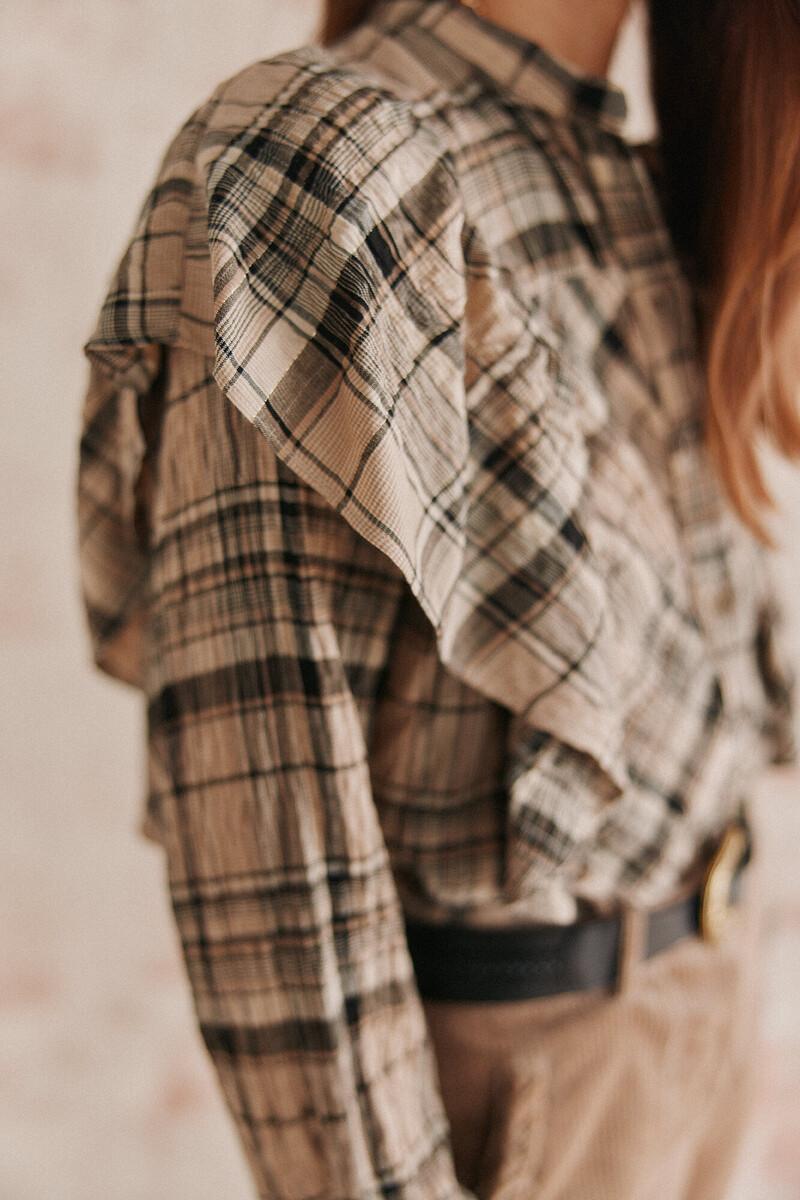 Hoss intropia Clarisa. Blusa cuados volante. | Blusas y camisas de mujer | Hoss Intropia Tienda