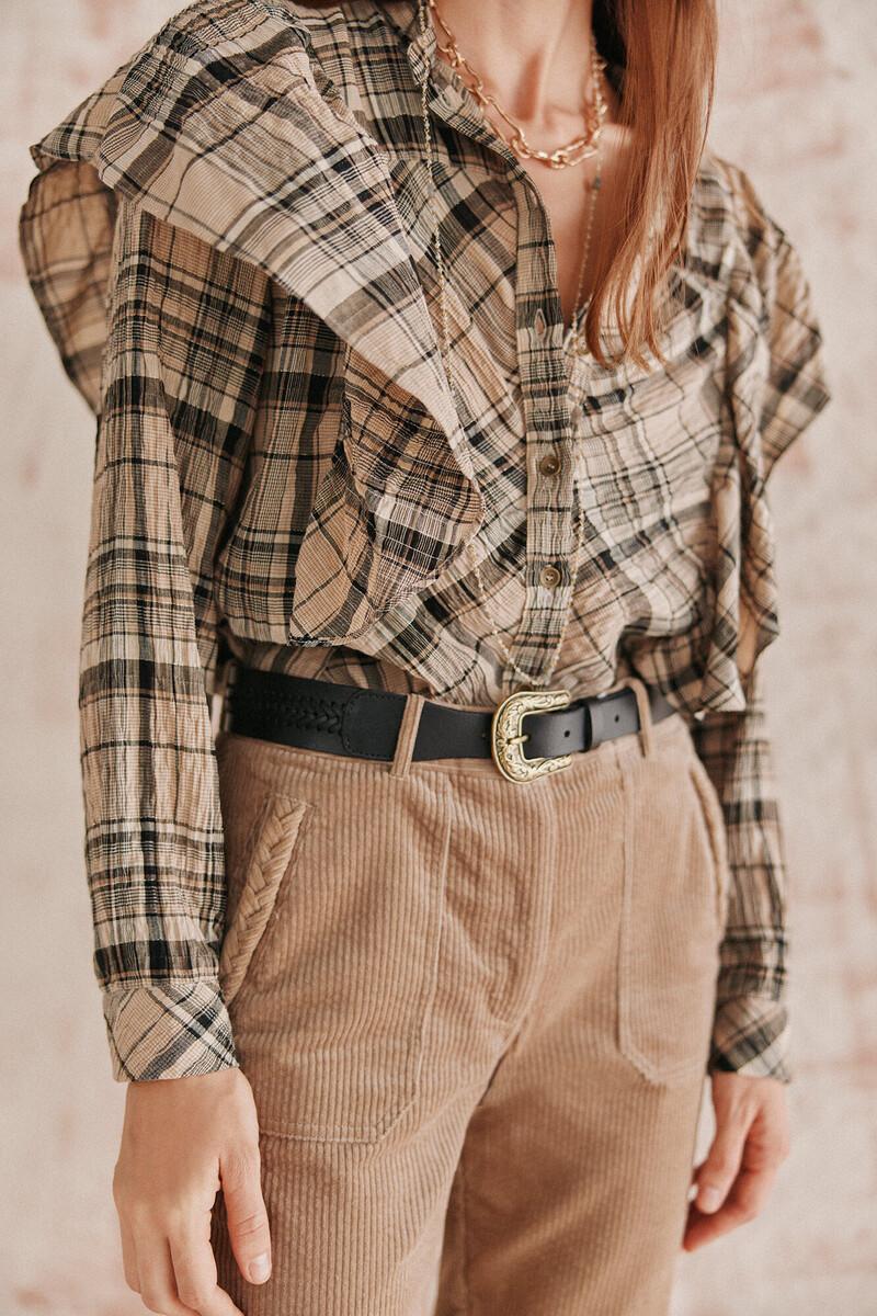 Hoss intropia Clarisa. Blusa cuados volante. | Blusas y camisas de mujer | Hoss Intropia Tienda