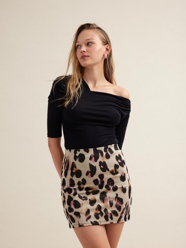 In side Falda estampado leopardo