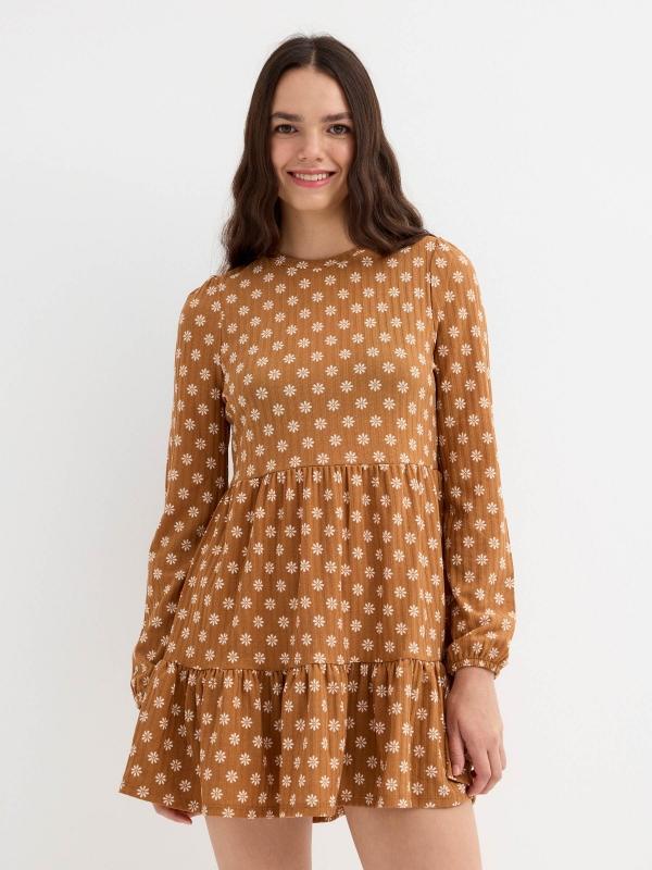In side Vestido canalé print margaritas Superdescuento